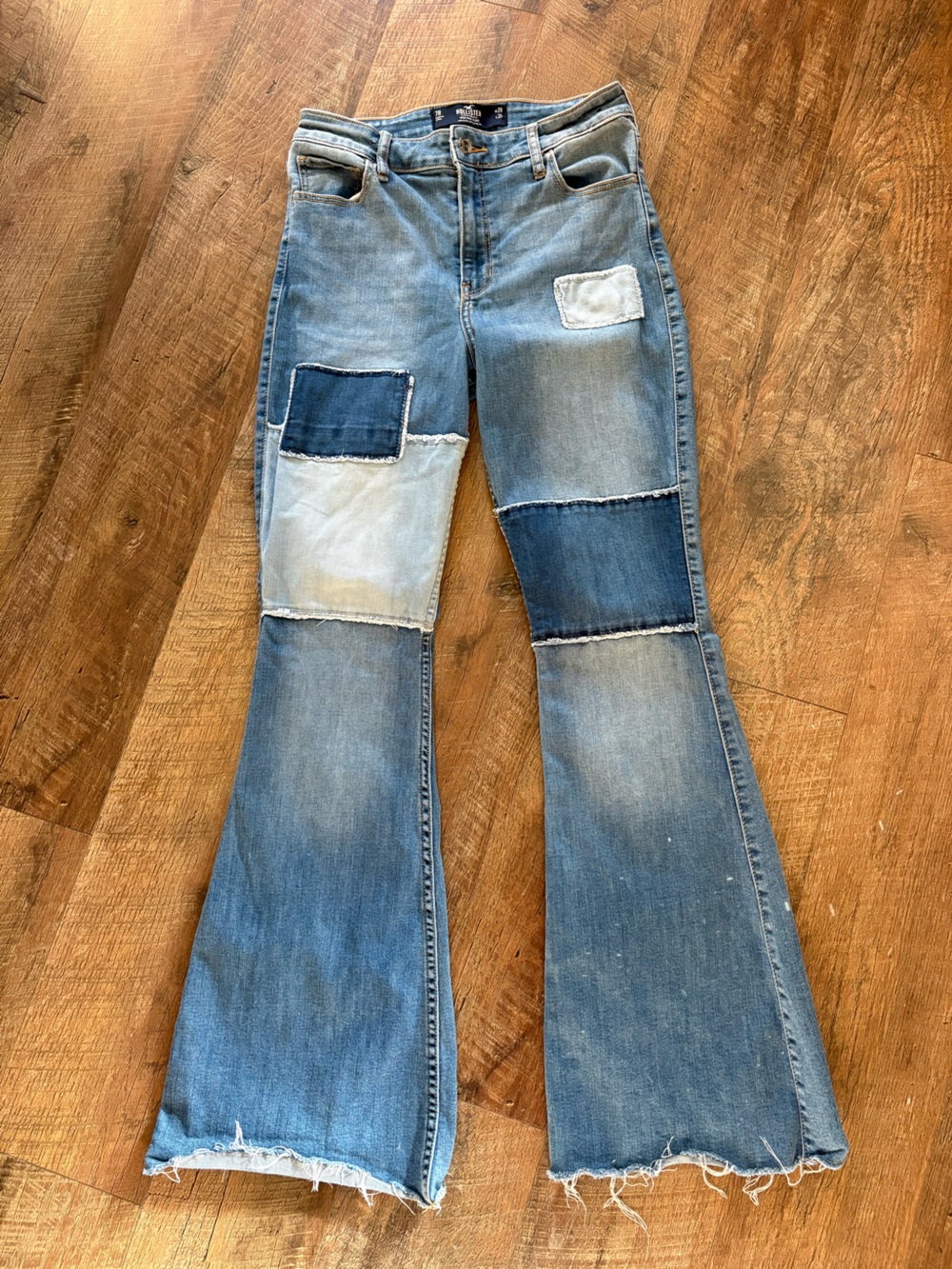 Hollister Blue Patchwork Skinny fit Flare Jeans